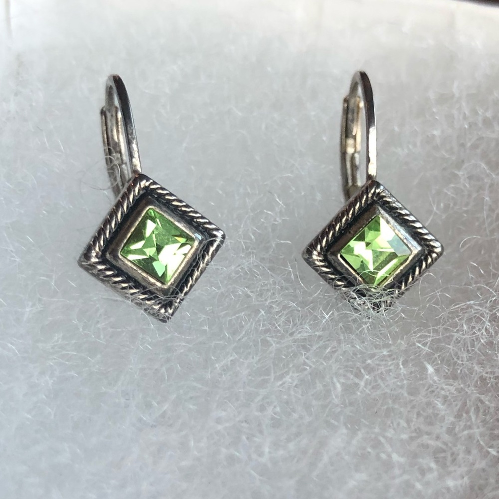 Peridot and sterling earrings